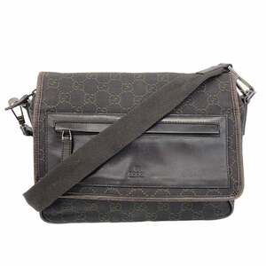 Gucci Shoulder Bag 28562 Denim Dark Brown Women's
